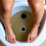**Prompt 1: "Subtle Warnings"**
    A thoughtful person (unisex, mid-age) stands in a clean, modern bathroom, looking down at a toilet bowl. The water in the bowl is noticeably discolored with a slight reddish-brown or cloudy tint, hinting at hematuria. The person's expression is one of slight concern or dawning realization, not panic. The scene should evoke the feeling of an internal "aha" moment about subtle body signals. The lighting is soft but highlights the urine's abnormal color. Realistic, detailed.
